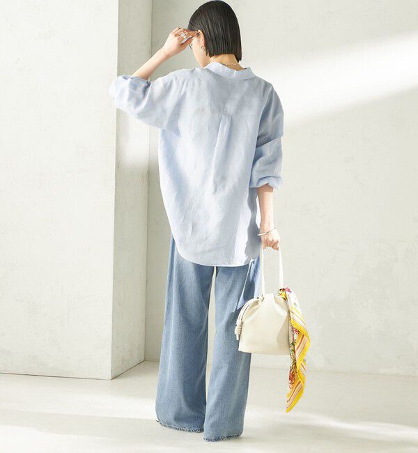 SHIPS for women「〈手洗い可能〉IMPERIAL LINEN 混 オーバー サイズ シャツ」|シャツ・ブラウス|