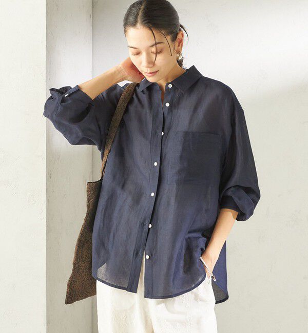 SHIPS for women「〈手洗い可能〉IMPERIAL LINEN 混 オーバー サイズ シャツ」|シャツ・ブラウス|