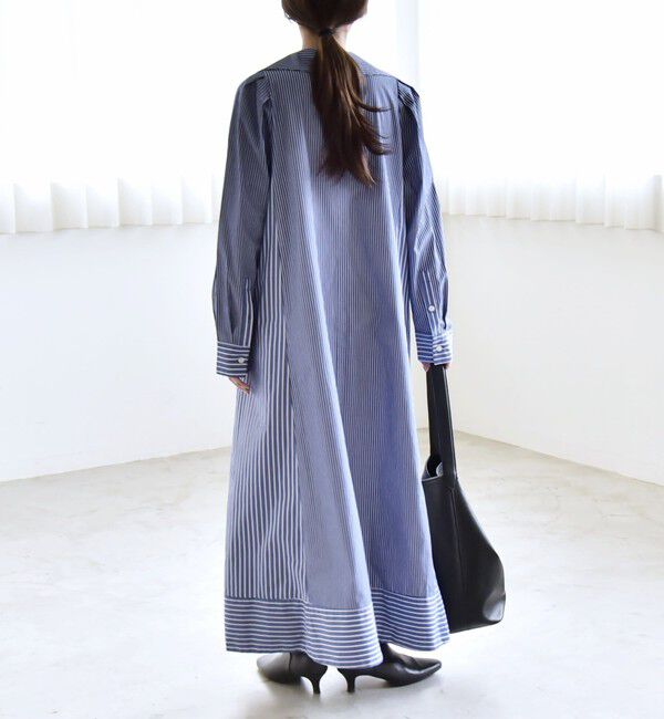 quaranciel「quaranciel:〈洗濯機可能〉ビッグカラー Aライン シャツ ワンピース」|ワンピース|