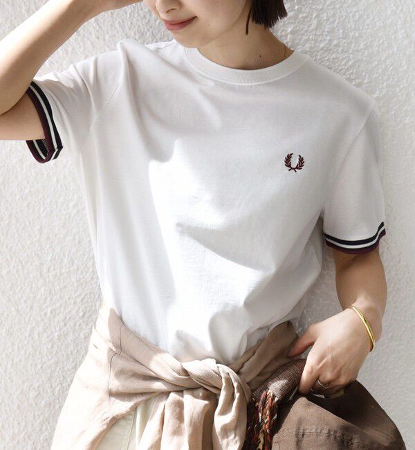 SHIPS for women「FRED PERRY:G2162 TIPPED T SHIRT」|Tシャツ・カットソー|ホワイト