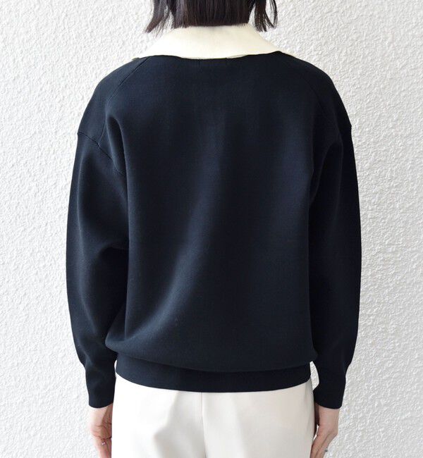 SHIPS any「SHIPS any:〈手洗い可能〉バイカラー スキッパー ニット プルオーバー」|ニット・セーター|