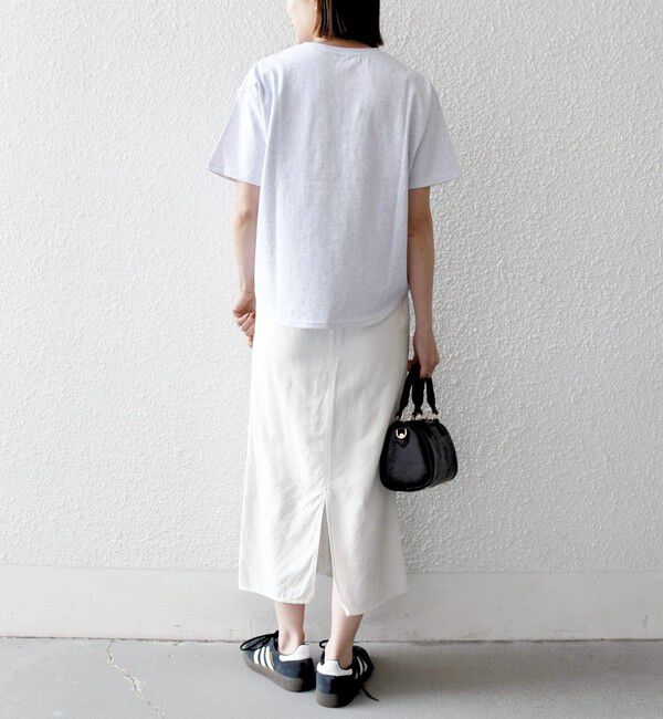 SHIPS any「【SHIPS any別注】THE KNiTS:〈洗濯機可能〉ラウンドヘム プリント ショート TEE」|Tシャツ・カットソー|