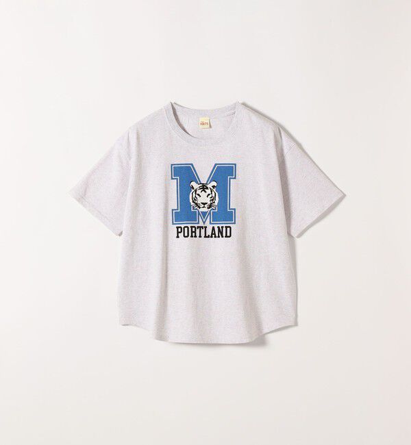 SHIPS any「【SHIPS any別注】THE KNiTS:〈洗濯機可能〉ラウンドヘム プリント ショート TEE」|Tシャツ・カットソー|