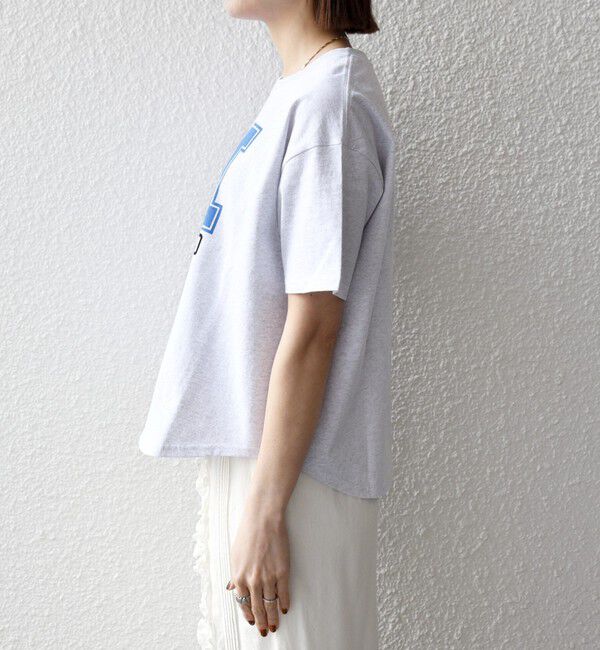 SHIPS any「【SHIPS any別注】THE KNiTS:〈洗濯機可能〉ラウンドヘム プリント ショート TEE」|Tシャツ・カットソー|