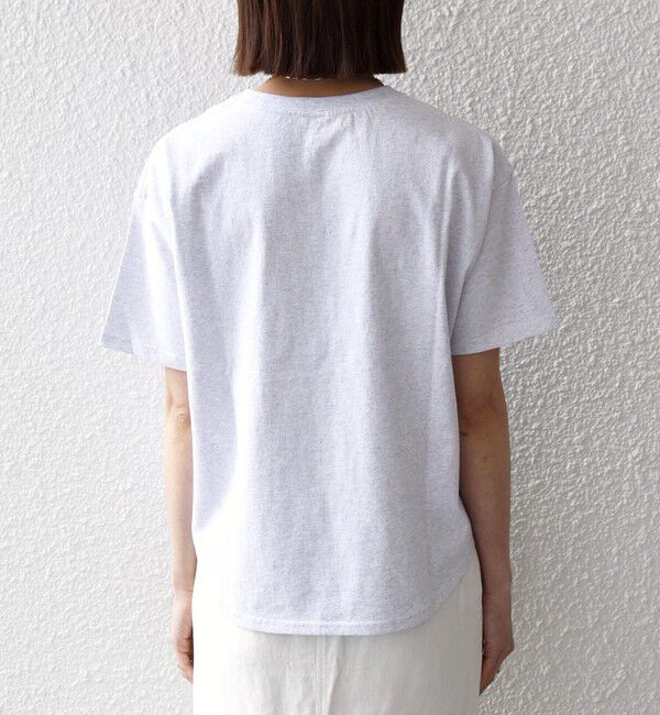 SHIPS any「【SHIPS any別注】THE KNiTS:〈洗濯機可能〉ラウンドヘム プリント ショート TEE」|Tシャツ・カットソー|