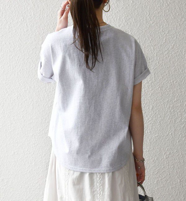 SHIPS any「【SHIPS any別注】THE KNiTS:〈洗濯機可能〉ラウンドヘム プリント ショート TEE」|Tシャツ・カットソー|
