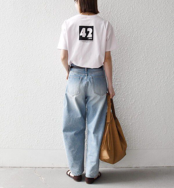 SHIPS any「【SHIPS any別注】THE KNiTS:〈洗濯機可能〉ラウンドヘム プリント ショート TEE」|Tシャツ・カットソー|