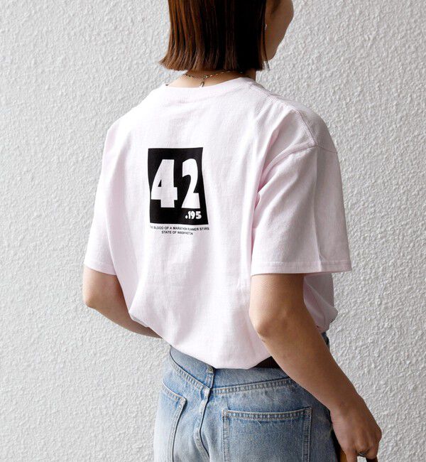 SHIPS any「【SHIPS any別注】THE KNiTS:〈洗濯機可能〉ラウンドヘム プリント ショート TEE」|Tシャツ・カットソー|