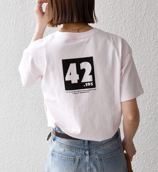 SHIPS any「【SHIPS any別注】THE KNiTS:〈洗濯機可能〉ラウンドヘム プリント ショート TEE」|Tシャツ・カットソー|