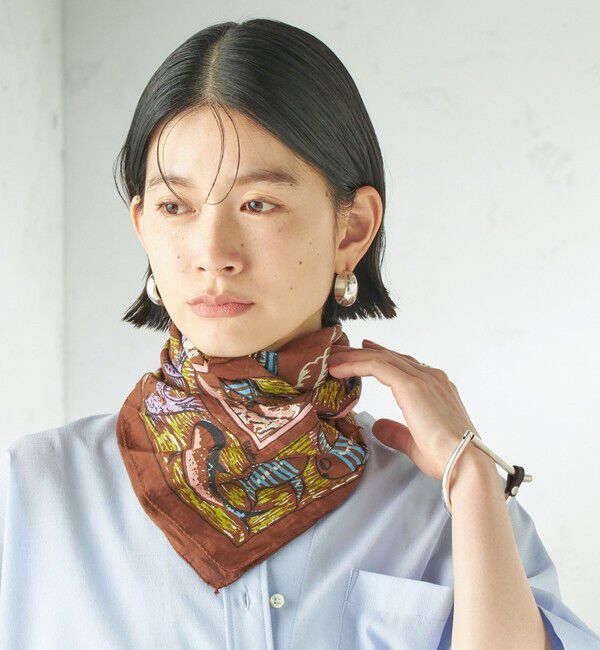 SHIPS for women「BINDU: スカーフ 64&times;64」|バンダナ・スカーフ|ブラウン