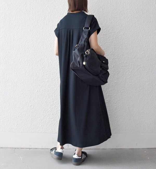 SHIPS any「SHIPS any:〈接触冷感/汗染み防止加工/洗濯機可能〉スキッパー Aライン ワンピース」|ワンピース|