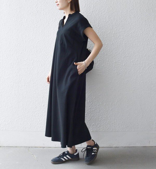 SHIPS any「SHIPS any:〈接触冷感/汗染み防止加工/洗濯機可能〉スキッパー Aライン ワンピース」|ワンピース|