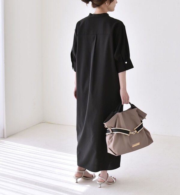 quaranciel「quaranciel:〈洗濯機可能〉CALCULO(R)使用 バンドカラー シャツ ワンピース」|ワンピース|
