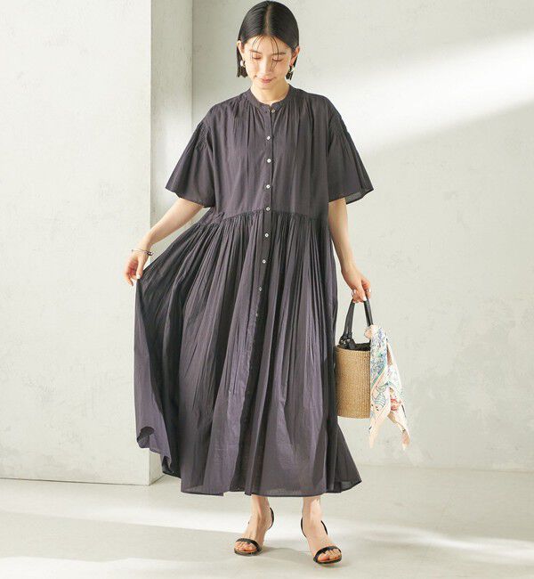 SHIPS for women「【SHIPS別注】Fanaka:〈手洗い可能〉ストライプ ドビー 羽織 ワンピース」|ワンピース|