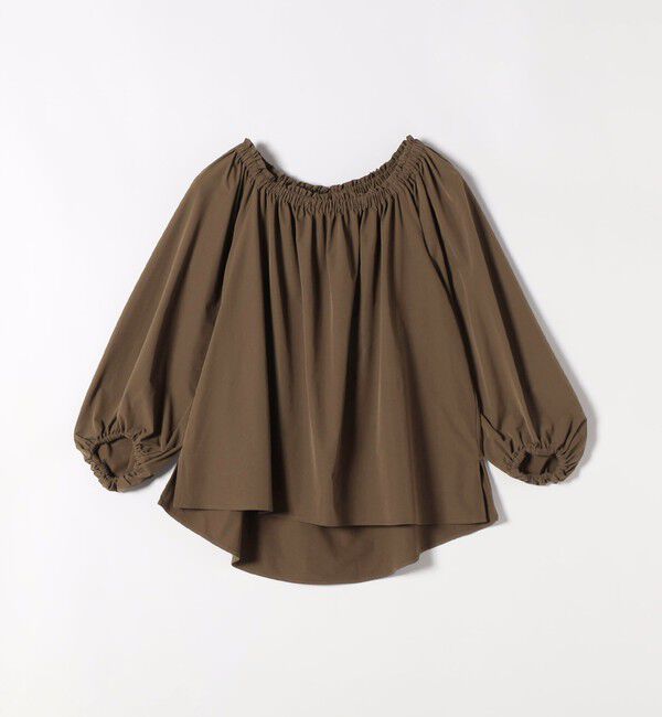 quaranciel「quaranciel:〈接触冷感/UVカット/撥水加工〉ギャザー オフショル ラッシュガード ブラウス」|シャツ・ブラウス|