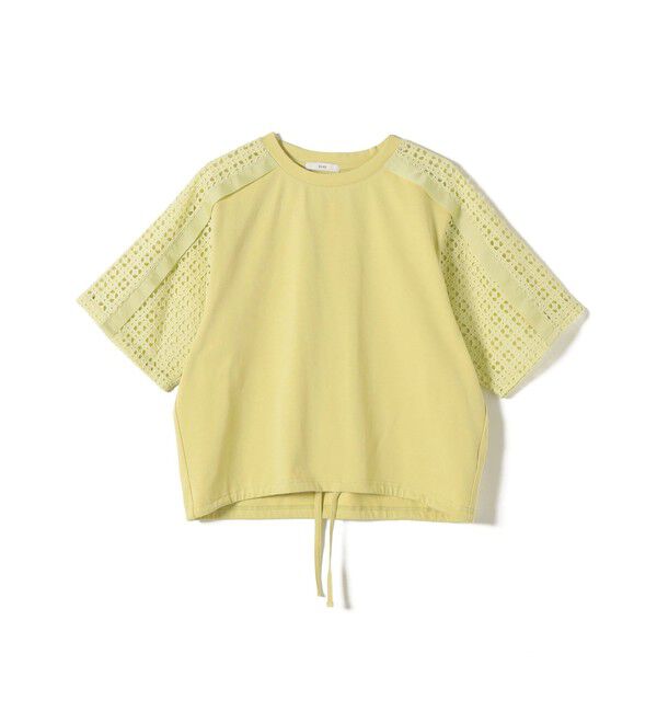 SHIPS for women「【WEB限定】〈手洗い可能〉レース コンビ ショート スリーブ カットソー」|Tシャツ・カットソー|