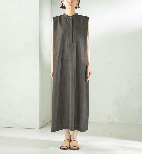 SHIPS for women「〈接触冷感/UVカット/吸水速乾/洗濯機可能〉SUUSUU タック スリーブ ワンピース」|ワンピース|
