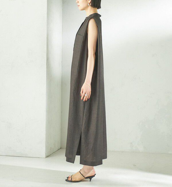 SHIPS for women「〈接触冷感/UVカット/吸水速乾/洗濯機可能〉SUUSUU タック スリーブ ワンピース」|ワンピース|
