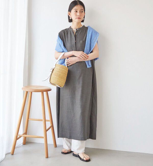 SHIPS for women「〈接触冷感/UVカット/吸水速乾/洗濯機可能〉SUUSUU タック スリーブ ワンピース」|ワンピース|