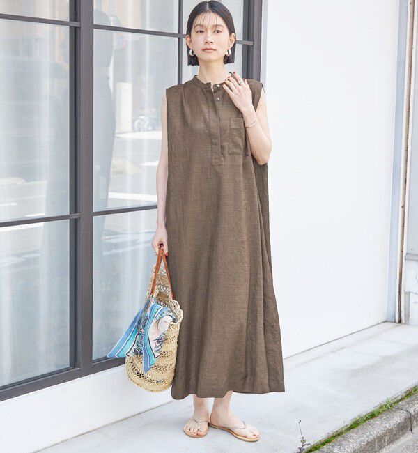 SHIPS for women「〈接触冷感/UVカット/吸水速乾/洗濯機可能〉SUUSUU タック スリーブ ワンピース」|ワンピース|