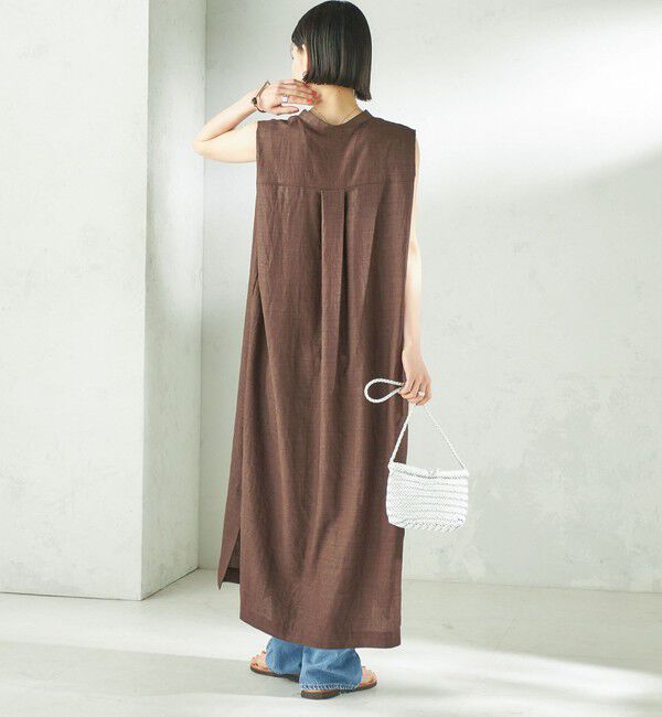 SHIPS for women「〈接触冷感/UVカット/吸水速乾/洗濯機可能〉SUUSUU タック スリーブ ワンピース」|ワンピース|