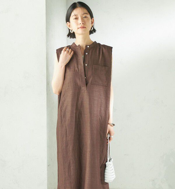 SHIPS for women「〈接触冷感/UVカット/吸水速乾/洗濯機可能〉SUUSUU タック スリーブ ワンピース」|ワンピース|
