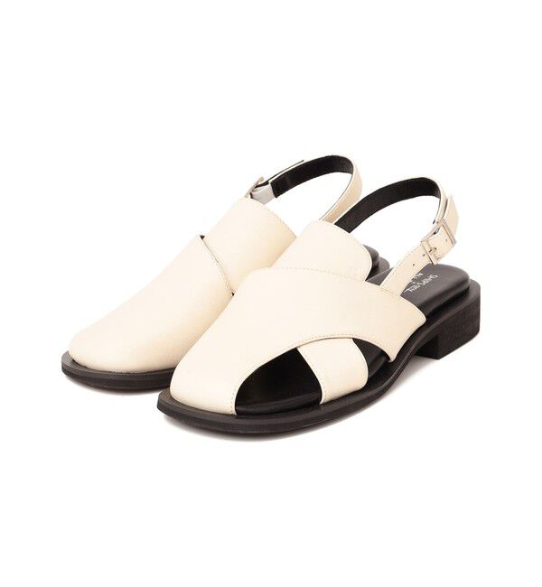 SHIPS any「【SHIPS any別注】ALL BLACK:  バック ストラップ サンダル」|サンダル|
