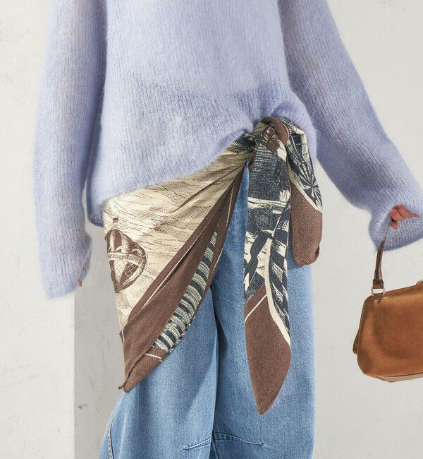 SHIPS for women「《予約》manipuri: 120*120 STOLE 26AW」|ストール|ダークブラウン