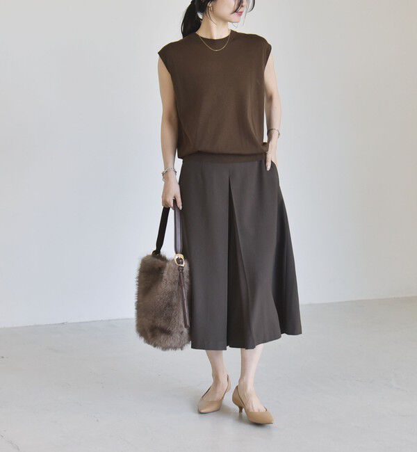 quaranciel「《予約》quaranciel:〈洗濯機可能〉Aライン ワイド ハーフ キュロット パンツ」|キュロット|