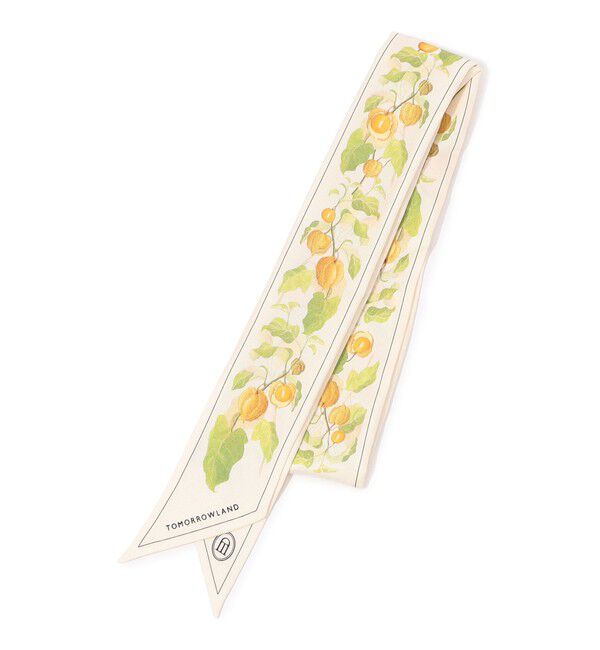 TOMORROWLAND GOODS「ATELIER TOMORROW AUTUMN FLOWER BANDEAU シルクスカーフ」|バンダナ・スカーフ|42 ライトベージュ系