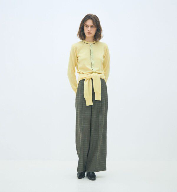 MACPHEE「ウールナチュラルストレッチ タックストレートパンツ」|スラックス|
