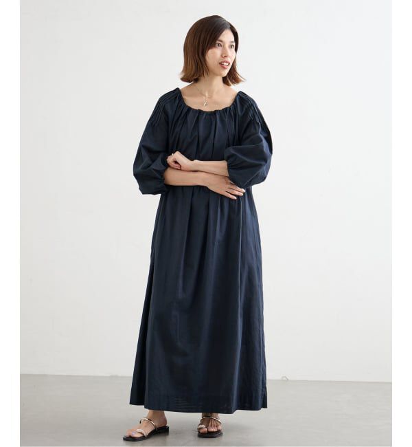 IENA「《一部店舗限定》Maison IENA オフショルダーワンピース」|ワンピース|ネイビー