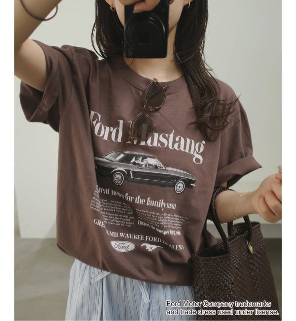 SLOBE IENA「《追加》GOOD ROCK SPEED SLOBE別注 Mustang TEE」|Tシャツ・カットソー|ブラウン