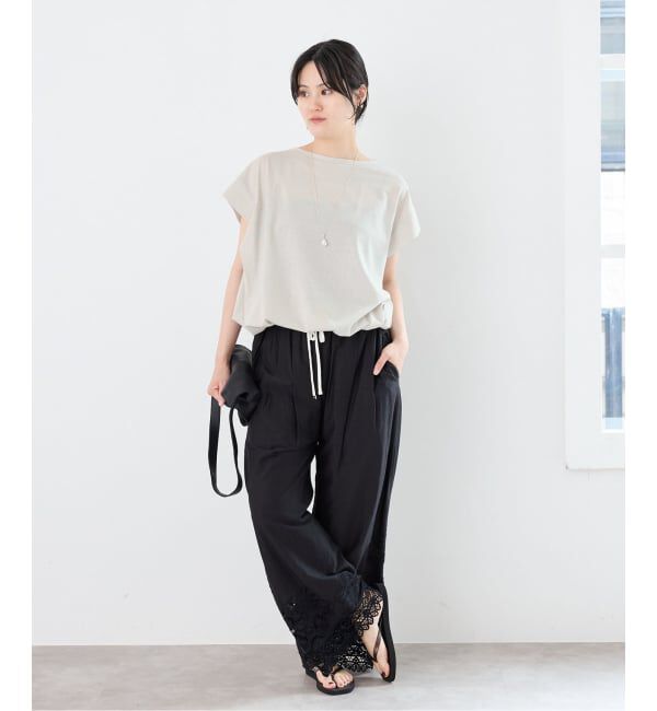 IENA「《追加2/接触冷感》フレンチタックスリーブ ドロストTシャツ」|Tシャツ・カットソー|