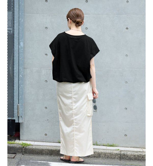 IENA「《追加2/接触冷感》フレンチタックスリーブ ドロストTシャツ」|Tシャツ・カットソー|