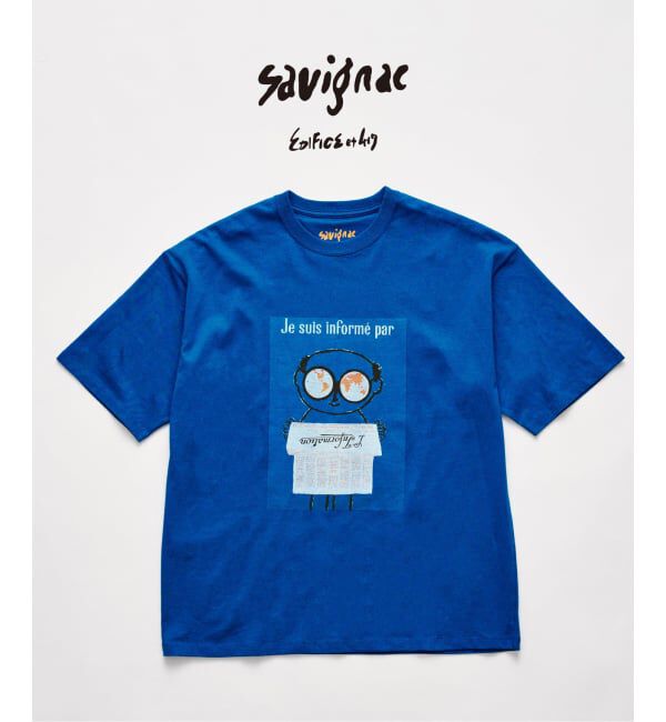417 EDIFICE「追加｜SAVIGNAC&times;417 グラフィックTシャツ」|Tシャツ・カットソー|ブルー