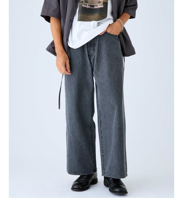 EDIFICE「Levi&rsquo;s(リーバイス) 別注 Baggy Wide Leg デニムパンツ（L28）」|デニム|