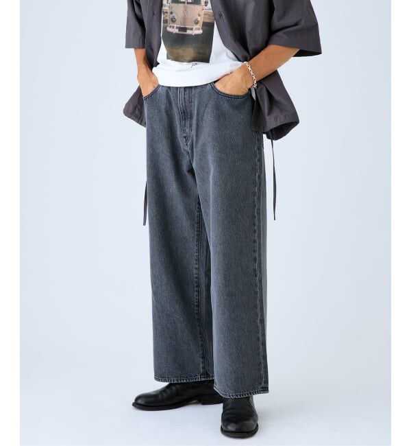 EDIFICE「Levi&rsquo;s(リーバイス) 別注 Baggy Wide Leg デニムパンツ（L28）」|デニム|