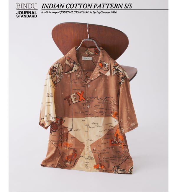 JOURNAL STANDARD「BINDU / ビンドゥー 別注 インディアン コットン パターン 半袖 シャツ」|シャツ・ブラウス|ベージュ B