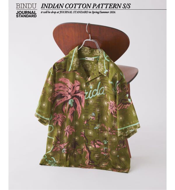 JOURNAL STANDARD「BINDU / ビンドゥー 別注 インディアン コットン パターン 半袖 シャツ」|シャツ・ブラウス|グリーン E