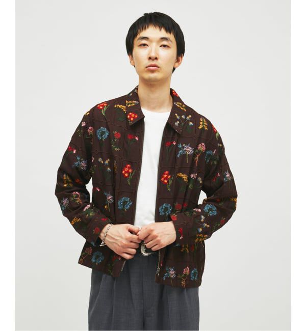 JOURNAL STANDARD「フラワー エンブロイダリー ジップ シャツ」|シャツ・ブラウス|