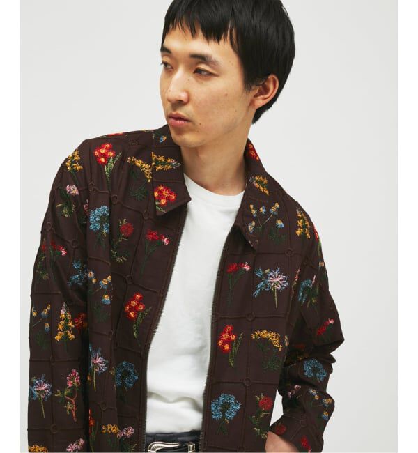 JOURNAL STANDARD「フラワー エンブロイダリー ジップ シャツ」|シャツ・ブラウス|