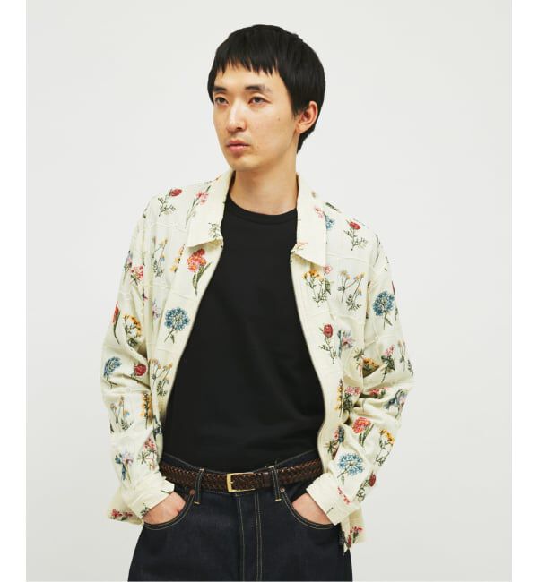 JOURNAL STANDARD「フラワー エンブロイダリー ジップ シャツ」|シャツ・ブラウス|
