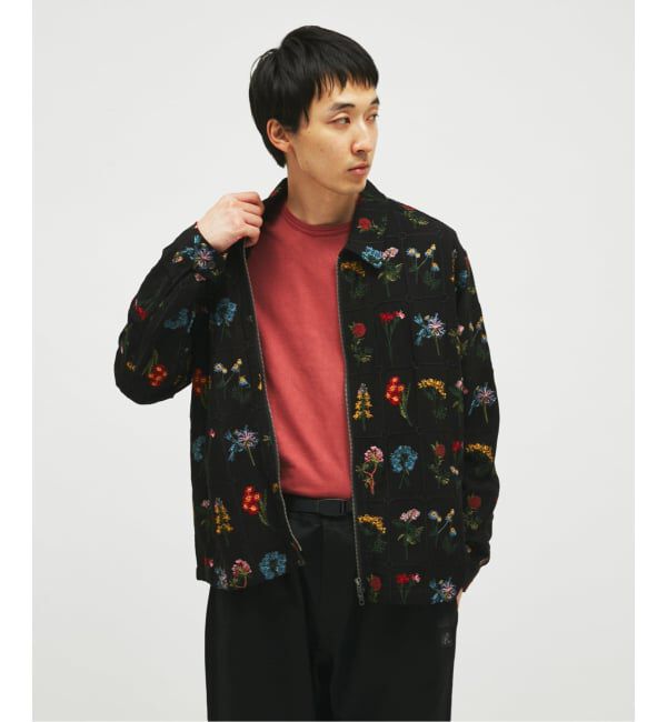 JOURNAL STANDARD「フラワー エンブロイダリー ジップ シャツ」|シャツ・ブラウス|