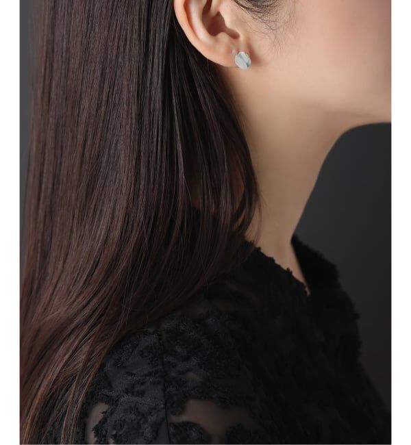 Spick and Span「《WEB限定》【SAMH by LILAS】ウェーブプレートピアス SV（両耳）」|ピアス|