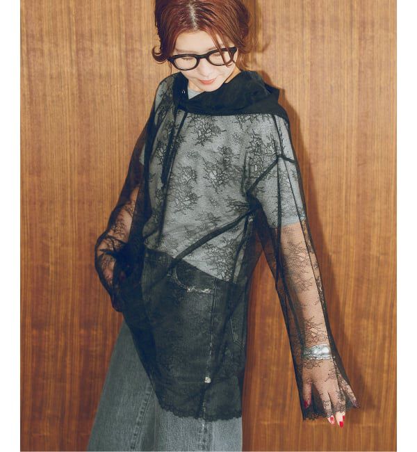 Spick and Span「ARCHIVE STANCE / アーカイブスタンス lace hoodie」|パーカー|