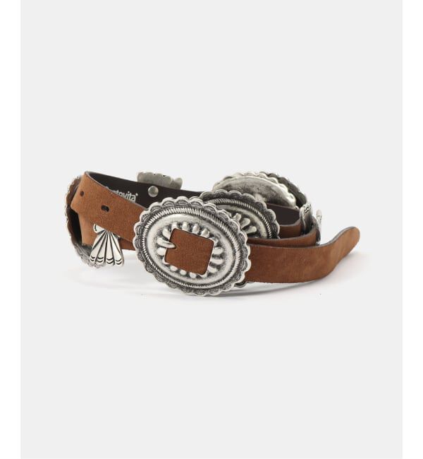 FRAMeWORK「PUNTOVITA / プントヴィータ 別注CONCHO BELT LARGE」|ベルト|キャメル