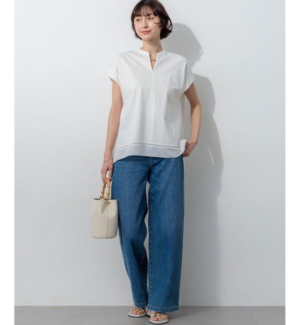 23区「ラダーレースジャージー ハンカチーフヘム カットソー」|Tシャツ・カットソー|