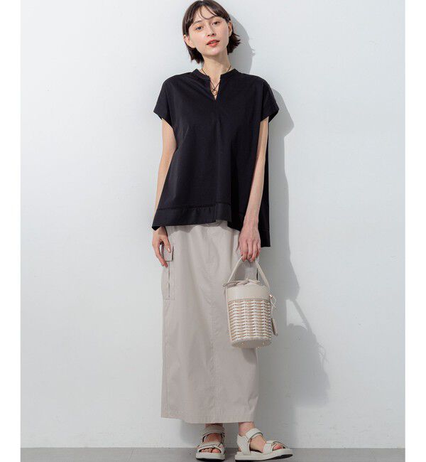 23区「ラダーレースジャージー ハンカチーフヘム カットソー」|Tシャツ・カットソー|