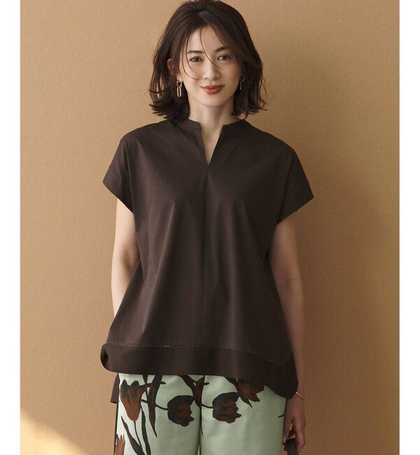 23区「ラダーレースジャージー ハンカチーフヘム カットソー」|Tシャツ・カットソー|ﾀﾞｰｸﾌﾞ